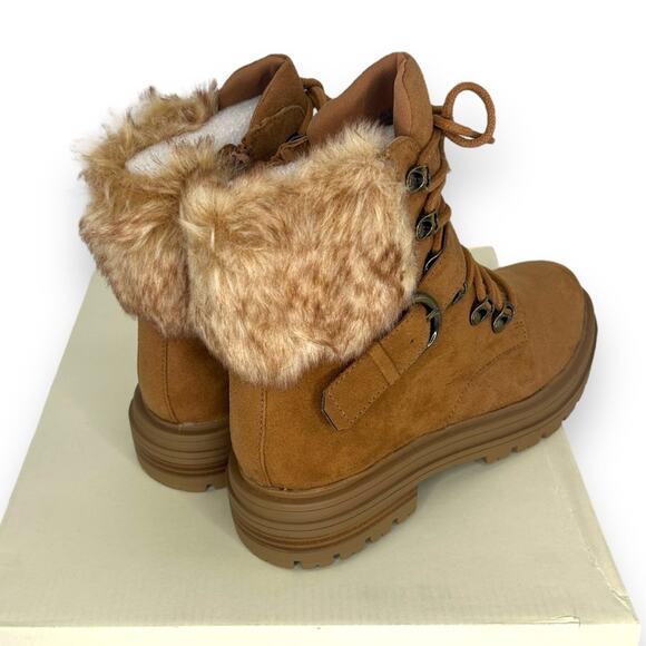 NWT Sun + Stone brown winter booties size 5.5 Sherpa suede tan brown boots NEW - Picture 9 of 15